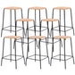 Solid Wood Counter & Bar Stools Modern Indoor Stools with Metal Base