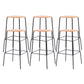 Solid Wood Counter & Bar Stools Modern Indoor Stools with Metal Base