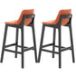 Industrial Faux Leather Bar Stools Indoor Solid Back Stools with Wooden Frame