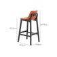 Industrial Faux Leather Bar Stools Indoor Solid Back Stools with Wooden Frame