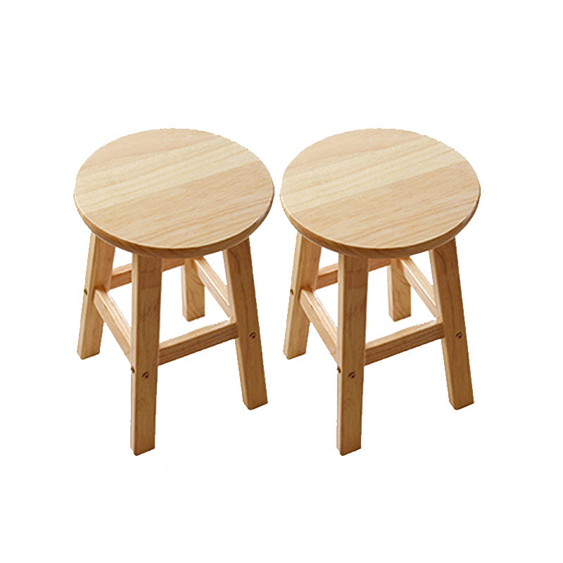 Light Wood Finish Counter & Bar Stools Modern Indoor Stools with 4 Legs 2 Piece Set Short Stool(18"H) Clearhalo 'Bar Furniture' 'Bar Stools' 'bar_stools' 'furn' 'furn_bar_stools' 'Furniture' 'Kitchen & Dining Furniture' 6768324