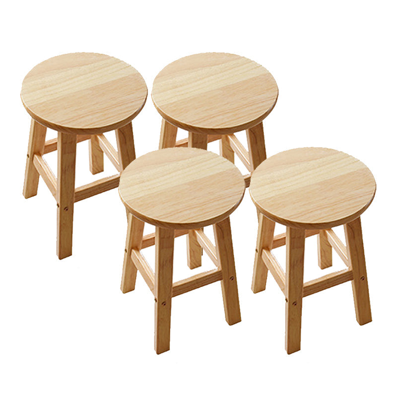 Light Wood Finish Counter & Bar Stools Modern Indoor Stools with 4 Legs 4 Piece Set Short Stool(18"H) Clearhalo 'Bar Furniture' 'Bar Stools' 'bar_stools' 'furn' 'furn_bar_stools' 'Furniture' 'Kitchen & Dining Furniture' 6768327