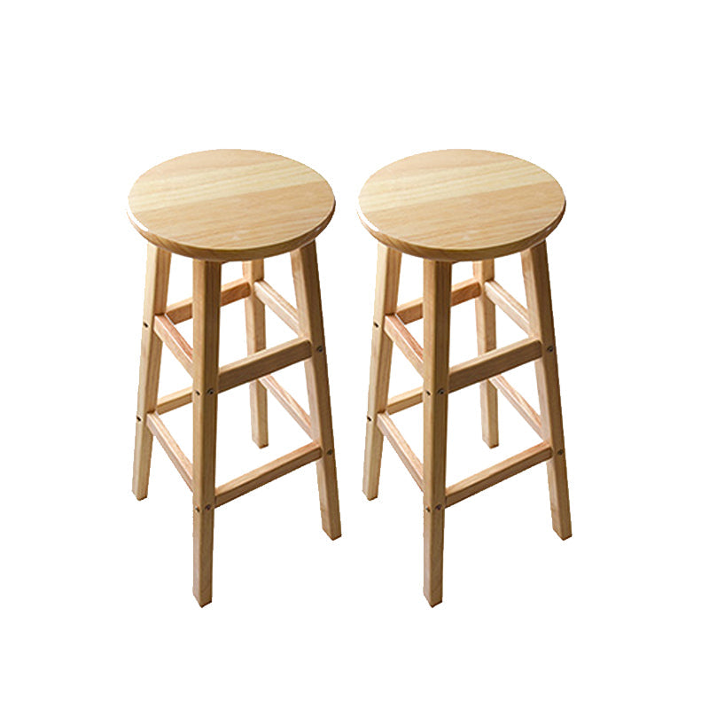 Light Wood Finish Counter & Bar Stools Modern Indoor Stools with 4 Legs 2 Piece Set Bar Stool(31"H) Clearhalo 'Bar Furniture' 'Bar Stools' 'bar_stools' 'furn' 'furn_bar_stools' 'Furniture' 'Kitchen & Dining Furniture' 6768334