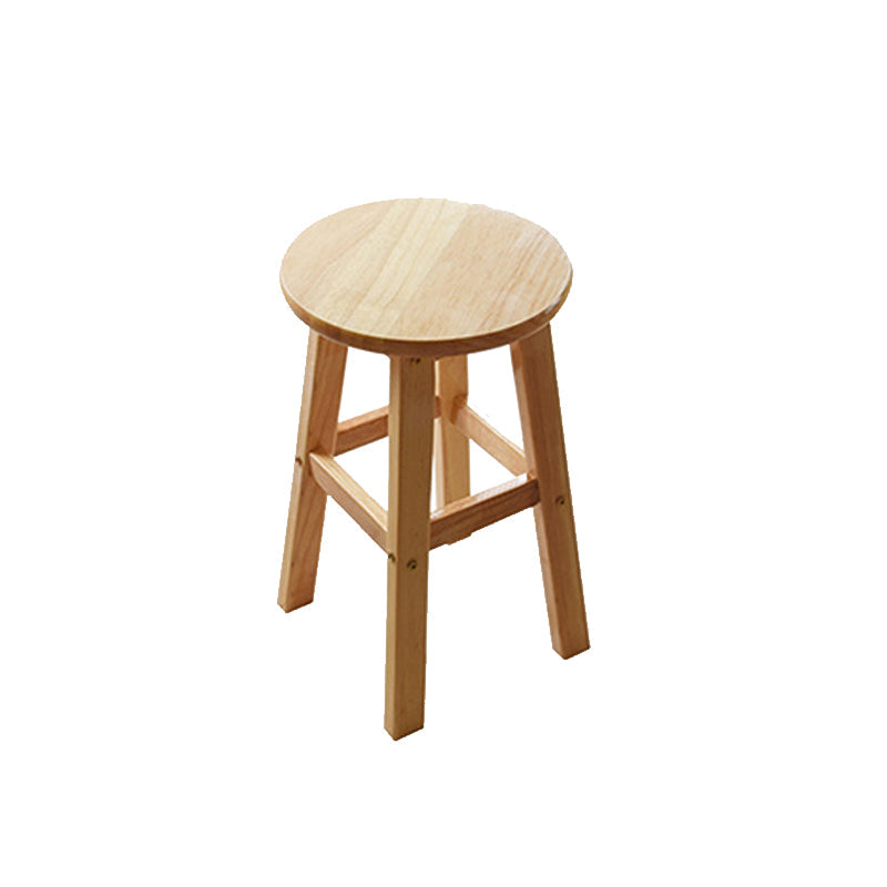 Light Wood Finish Counter & Bar Stools Modern Indoor Stools with 4 Legs 1 Piece Short Stool(20"H) Clearhalo 'Bar Furniture' 'Bar Stools' 'bar_stools' 'furn' 'furn_bar_stools' 'Furniture' 'Kitchen & Dining Furniture' 6768341