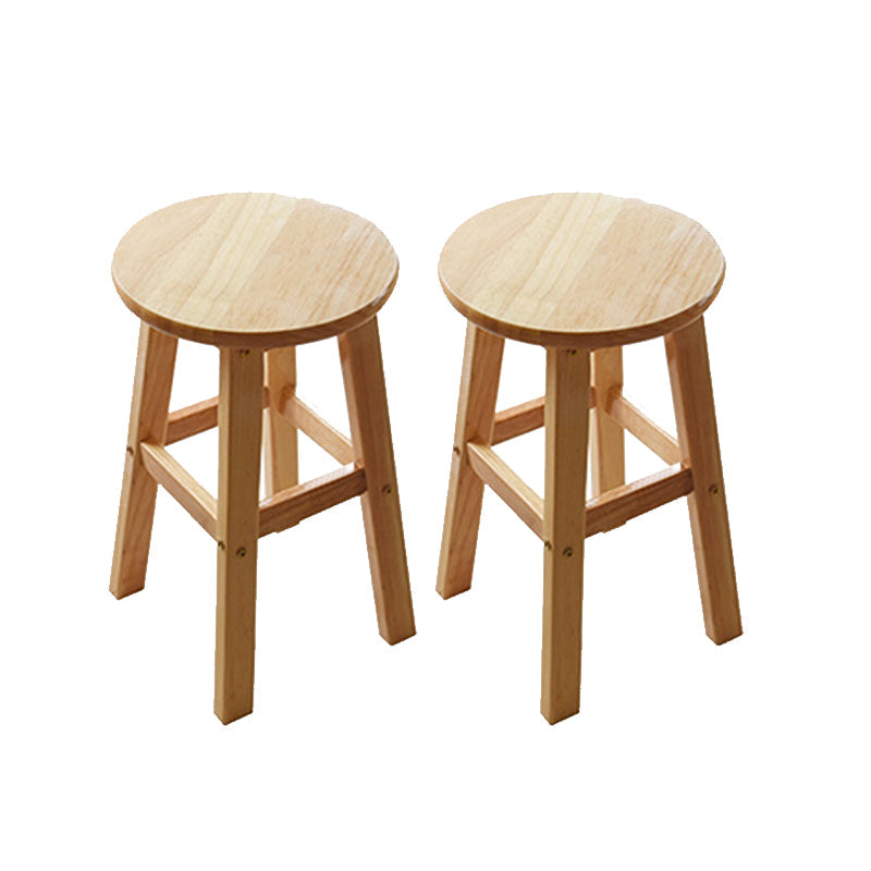Light Wood Finish Counter & Bar Stools Modern Indoor Stools with 4 Legs 2 Piece Set Short Stool(20"H) Clearhalo 'Bar Furniture' 'Bar Stools' 'bar_stools' 'furn' 'furn_bar_stools' 'Furniture' 'Kitchen & Dining Furniture' 6768342