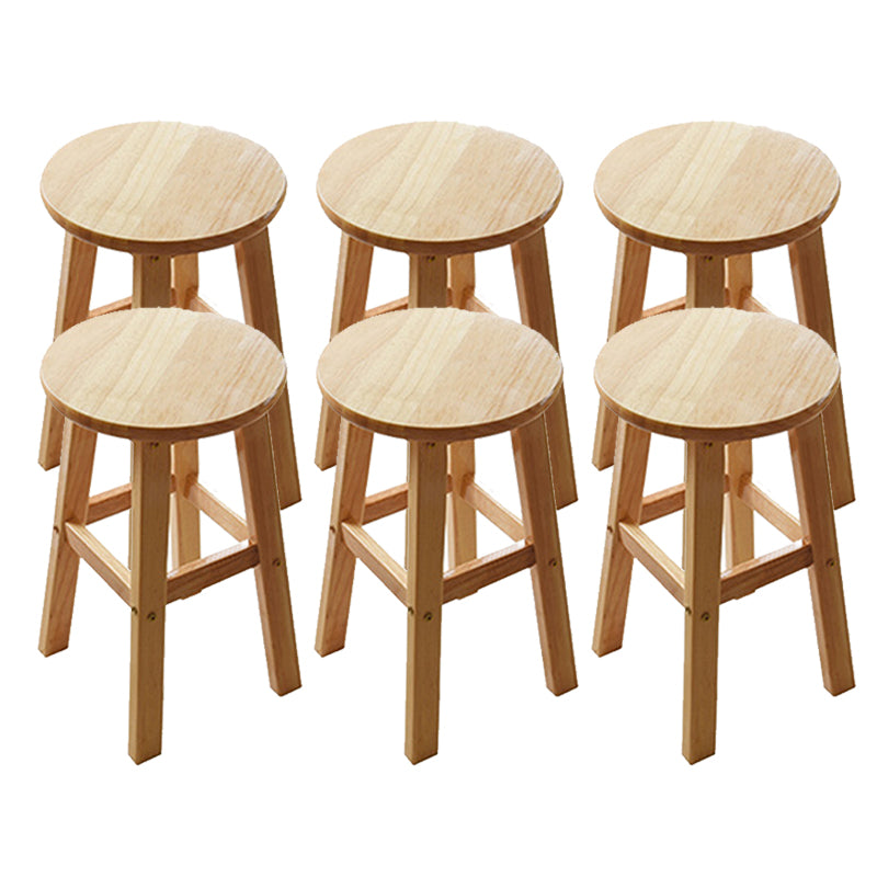 Light Wood Finish Counter & Bar Stools Modern Indoor Stools with 4 Legs 6 Piece Set Short Stool(20"H) Clearhalo 'Bar Furniture' 'Bar Stools' 'bar_stools' 'furn' 'furn_bar_stools' 'Furniture' 'Kitchen & Dining Furniture' 6768344