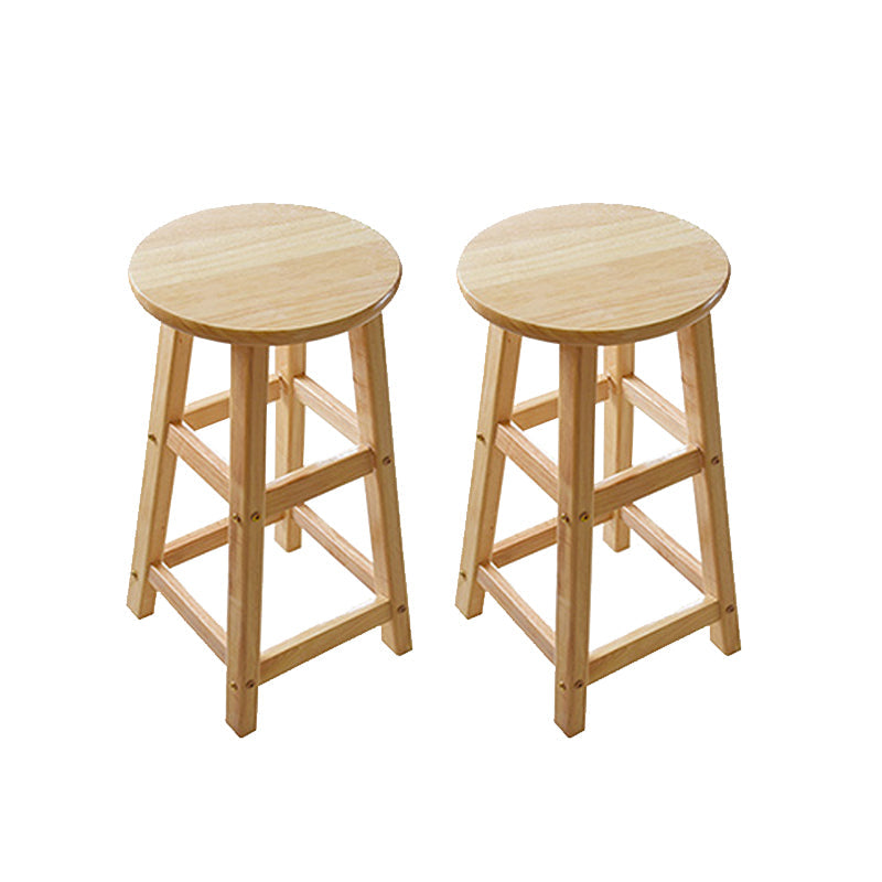 Light Wood Finish Counter & Bar Stools Modern Indoor Stools with 4 Legs 2 Piece Set Counter Stool (23.5"H) Clearhalo 'Bar Furniture' 'Bar Stools' 'bar_stools' 'furn' 'furn_bar_stools' 'Furniture' 'Kitchen & Dining Furniture' 6768347