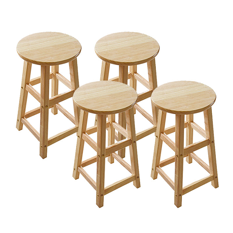 Light Wood Finish Counter & Bar Stools Modern Indoor Stools with 4 Legs 4 Piece Set Counter Stool (23.5"H) Clearhalo 'Bar Furniture' 'Bar Stools' 'bar_stools' 'furn' 'furn_bar_stools' 'Furniture' 'Kitchen & Dining Furniture' 6768348