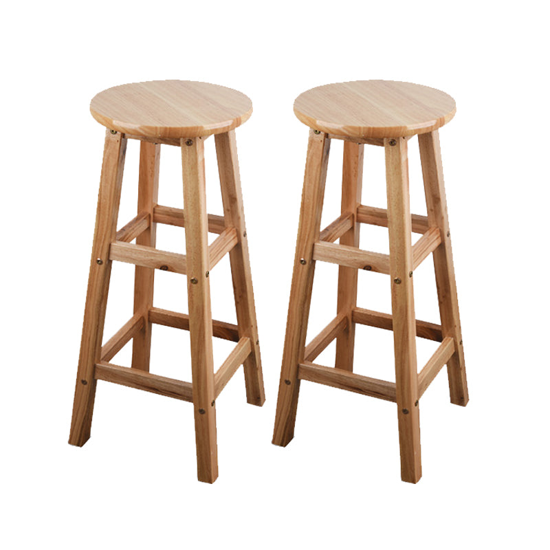 Light Wood Finish Counter & Bar Stools Modern Indoor Stools with 4 Legs 2 Piece Set Extra Tall Stool(35"H) Clearhalo 'Bar Furniture' 'Bar Stools' 'bar_stools' 'furn' 'furn_bar_stools' 'Furniture' 'Kitchen & Dining Furniture' 6768352