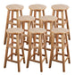 Light Wood Finish Counter & Bar Stools Modern Indoor Stools with 4 Legs 8 Piece Set Extra Tall Stool(35"H) Clearhalo 'Bar Furniture' 'Bar Stools' 'bar_stools' 'furn' 'furn_bar_stools' 'Furniture' 'Kitchen & Dining Furniture' 6768355