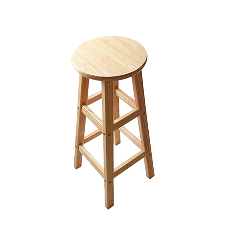 Light Wood Finish Counter & Bar Stools Modern Indoor Stools with 4 Legs 1 Piece Bar Stool(28"H) Clearhalo 'Bar Furniture' 'Bar Stools' 'bar_stools' 'furn' 'furn_bar_stools' 'Furniture' 'Kitchen & Dining Furniture' 6768356