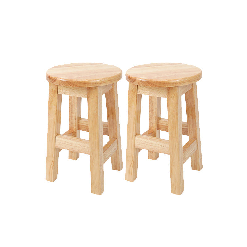 Modern Style Bar Stool Solid Wood Counter Stool for Dining Room 2 Piece Set Short Stool(18"H) Clearhalo 'Bar Furniture' 'Bar Stools' 'bar_stools' 'furn' 'furn_bar_stools' 'Furniture' 'Kitchen & Dining Furniture' 6768369