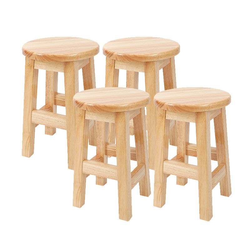 Modern Style Bar Stool Solid Wood Counter Stool for Dining Room 4 Piece Set Short Stool(18"H) Clearhalo 'Bar Furniture' 'Bar Stools' 'bar_stools' 'furn' 'furn_bar_stools' 'Furniture' 'Kitchen & Dining Furniture' 6768371