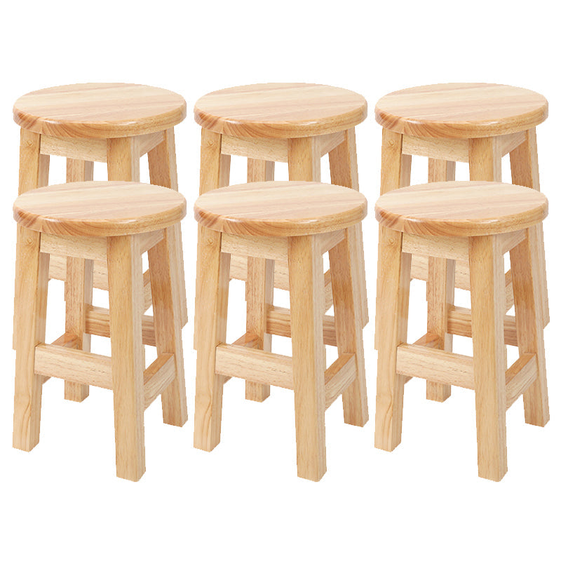 Modern Style Bar Stool Solid Wood Counter Stool for Dining Room 6 Piece Set Short Stool(18"H) Clearhalo 'Bar Furniture' 'Bar Stools' 'bar_stools' 'furn' 'furn_bar_stools' 'Furniture' 'Kitchen & Dining Furniture' 6768374
