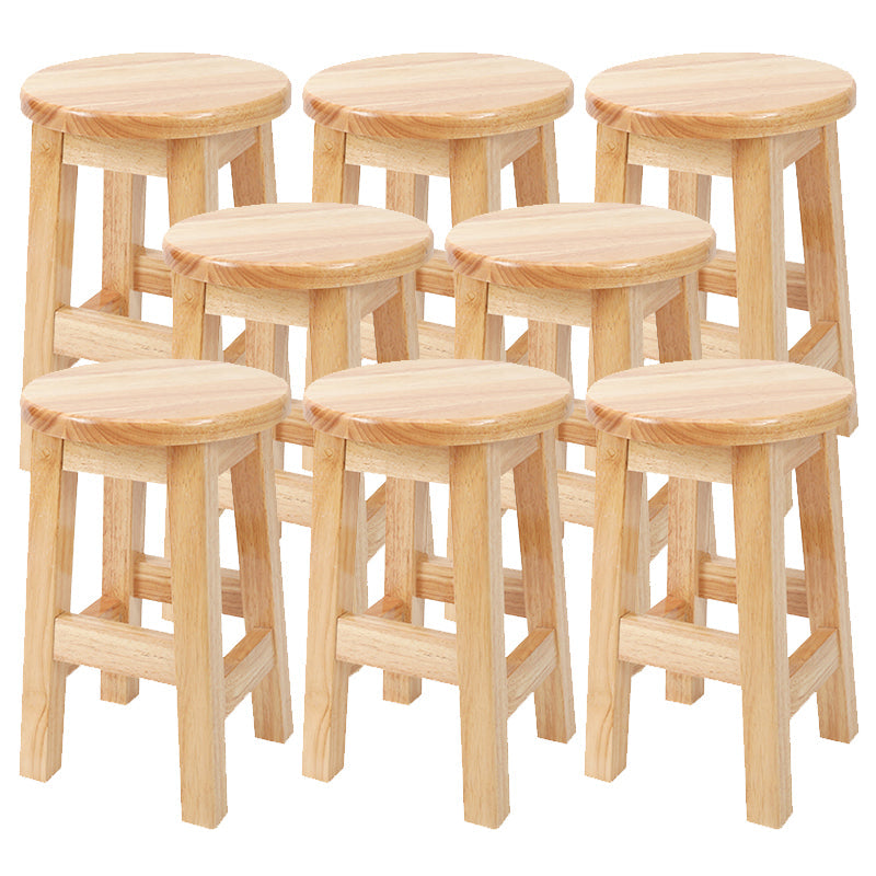 Modern Style Bar Stool Solid Wood Counter Stool for Dining Room 8 Piece Set Short Stool(18"H) Clearhalo 'Bar Furniture' 'Bar Stools' 'bar_stools' 'furn' 'furn_bar_stools' 'Furniture' 'Kitchen & Dining Furniture' 6768375