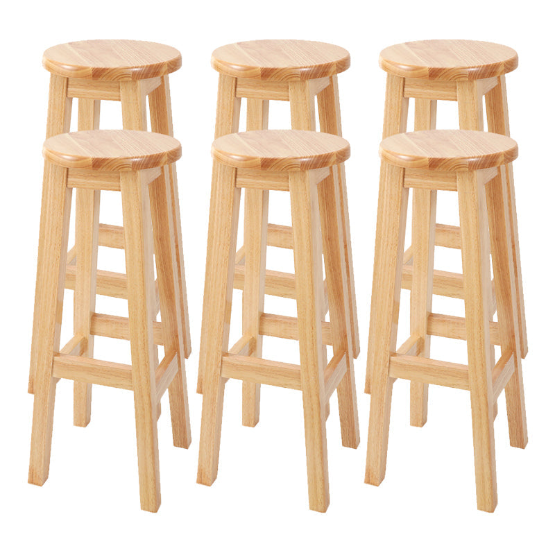 Modern Style Bar Stool Solid Wood Counter Stool for Dining Room 6 Piece Set Bar Stool(31"H) Clearhalo 'Bar Furniture' 'Bar Stools' 'bar_stools' 'furn' 'furn_bar_stools' 'Furniture' 'Kitchen & Dining Furniture' 6768383