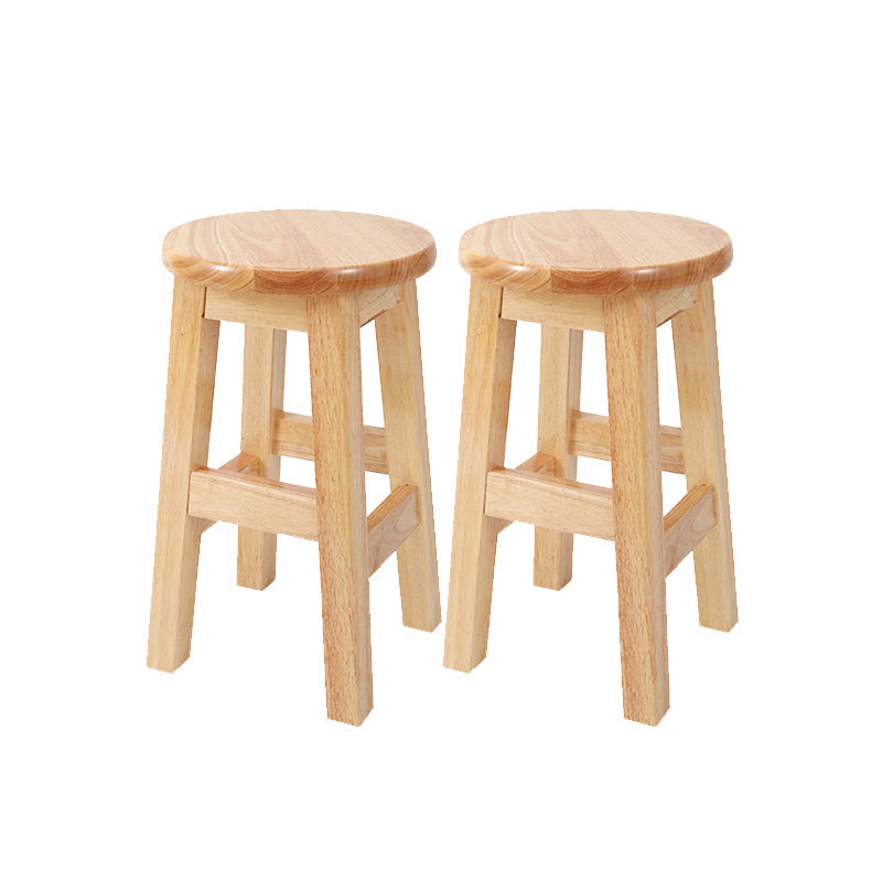 Modern Style Bar Stool Solid Wood Counter Stool for Dining Room 2 Piece Set Short Stool(20"H) Clearhalo 'Bar Furniture' 'Bar Stools' 'bar_stools' 'furn' 'furn_bar_stools' 'Furniture' 'Kitchen & Dining Furniture' 6768387