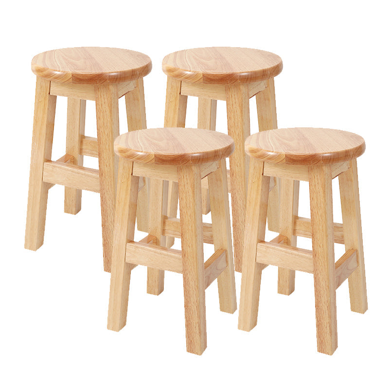 Modern Style Bar Stool Solid Wood Counter Stool for Dining Room 4 Piece Set Short Stool(20"H) Clearhalo 'Bar Furniture' 'Bar Stools' 'bar_stools' 'furn' 'furn_bar_stools' 'Furniture' 'Kitchen & Dining Furniture' 6768388