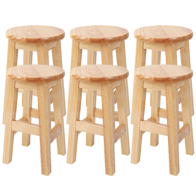 Modern Style Bar Stool Solid Wood Counter Stool for Dining Room 6 Piece Set Short Stool(20"H) Clearhalo 'Bar Furniture' 'Bar Stools' 'bar_stools' 'furn' 'furn_bar_stools' 'Furniture' 'Kitchen & Dining Furniture' 6768389