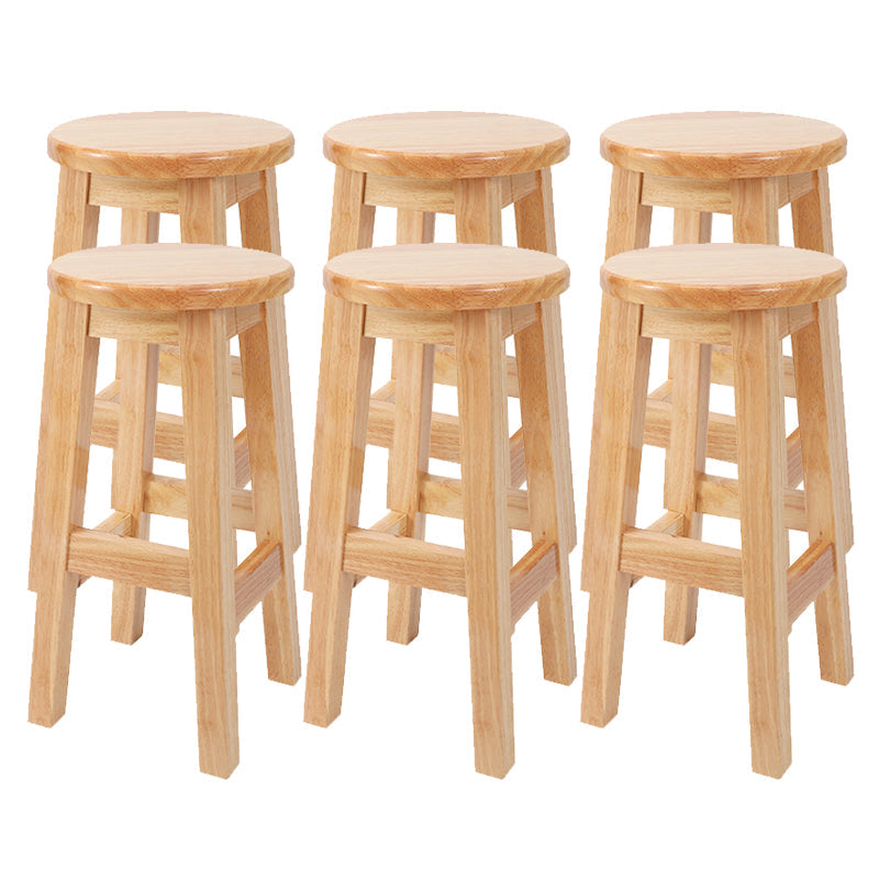 Modern Style Bar Stool Solid Wood Counter Stool for Dining Room 6 Piece Set Counter Stool (23.5"H) Clearhalo 'Bar Furniture' 'Bar Stools' 'bar_stools' 'furn' 'furn_bar_stools' 'Furniture' 'Kitchen & Dining Furniture' 6768394