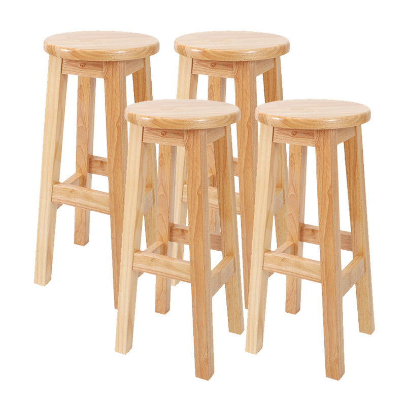 Modern Style Bar Stool Solid Wood Counter Stool for Dining Room 4 Piece Set Bar Stool(28"H) Clearhalo 'Bar Furniture' 'Bar Stools' 'bar_stools' 'furn' 'furn_bar_stools' 'Furniture' 'Kitchen & Dining Furniture' 6768398