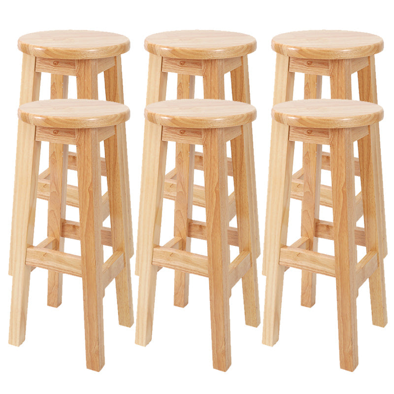 Modern Style Bar Stool Solid Wood Counter Stool for Dining Room 6 Piece Set Bar Stool(28"H) Clearhalo 'Bar Furniture' 'Bar Stools' 'bar_stools' 'furn' 'furn_bar_stools' 'Furniture' 'Kitchen & Dining Furniture' 6768399