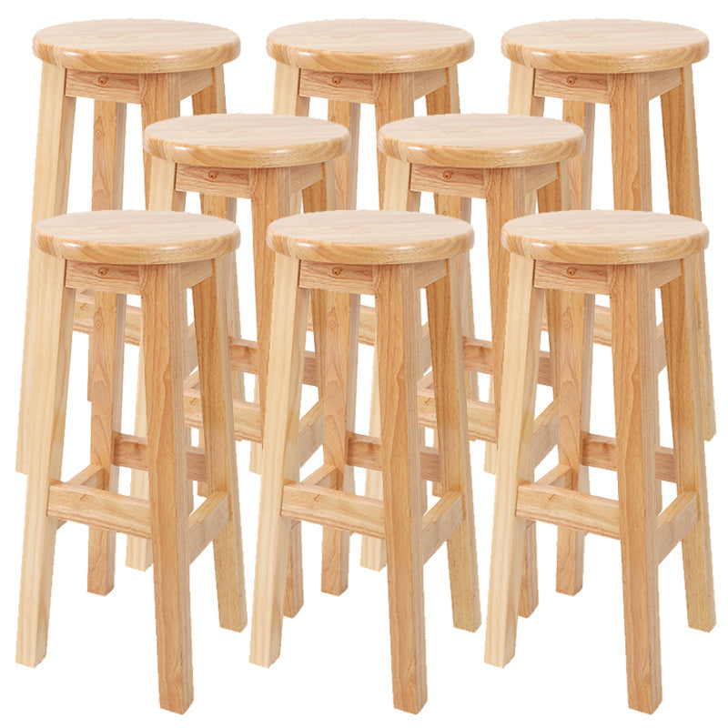 Modern Style Bar Stool Solid Wood Counter Stool for Dining Room 8 Piece Set Bar Stool(28"H) Clearhalo 'Bar Furniture' 'Bar Stools' 'bar_stools' 'furn' 'furn_bar_stools' 'Furniture' 'Kitchen & Dining Furniture' 6768400