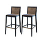 Linen Stools with Ash Wood Frame Industrial Counter & Bar Stools for Home