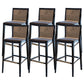 Linen Stools with Ash Wood Frame Industrial Counter & Bar Stools for Home