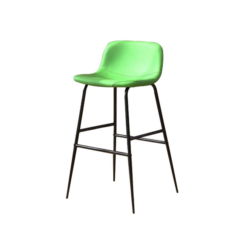 Kunstleder -Esshocker Industrial Barhocker mit schwarzer Metallbasis