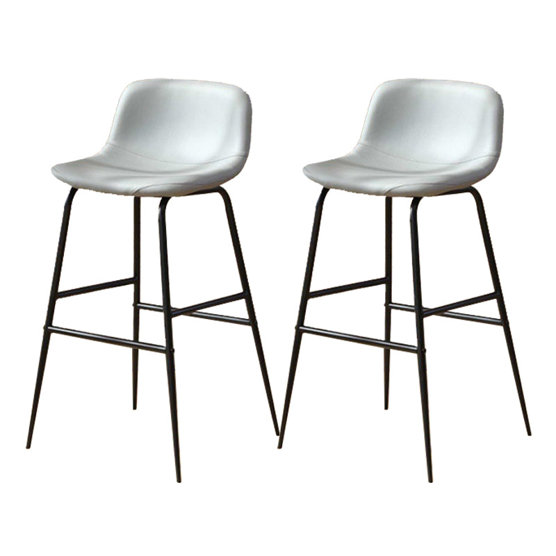 Kunstleder -Esshocker Industrial Barhocker mit schwarzer Metallbasis