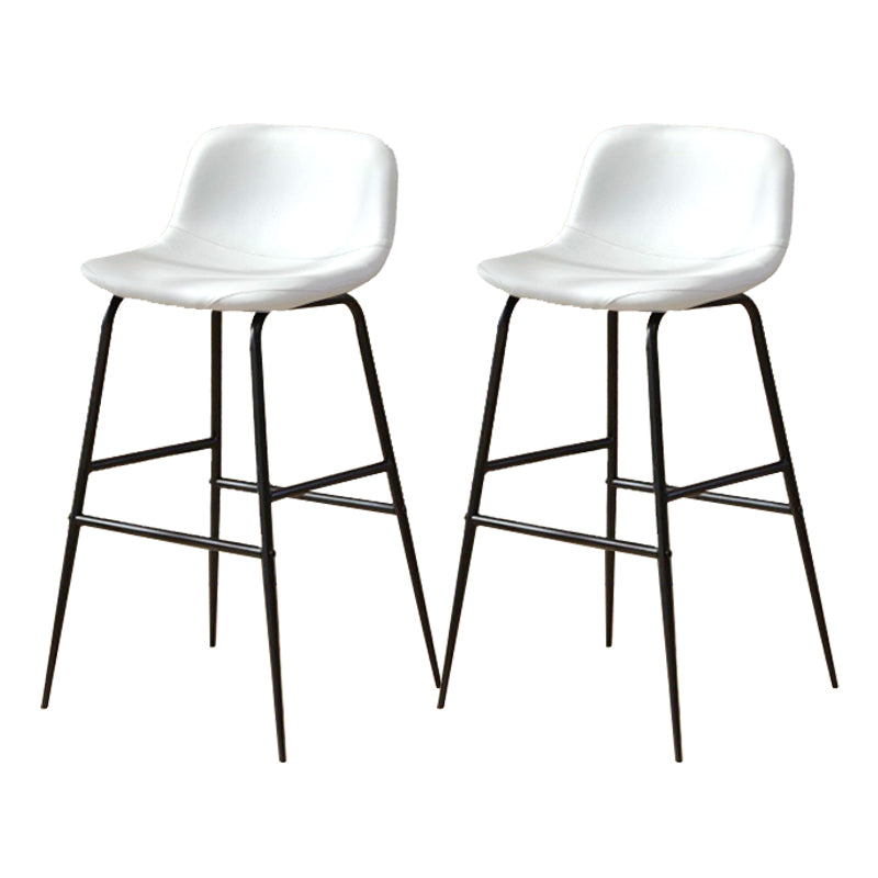 Kunstleder -Esshocker Industrial Barhocker mit schwarzer Metallbasis