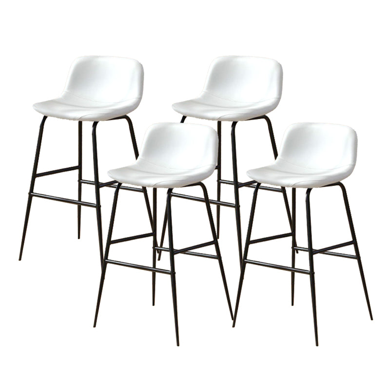 Kunstleder -Esshocker Industrial Barhocker mit schwarzer Metallbasis
