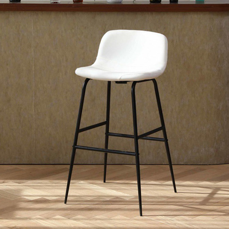 Kunstleder -Esshocker Industrial Barhocker mit schwarzer Metallbasis