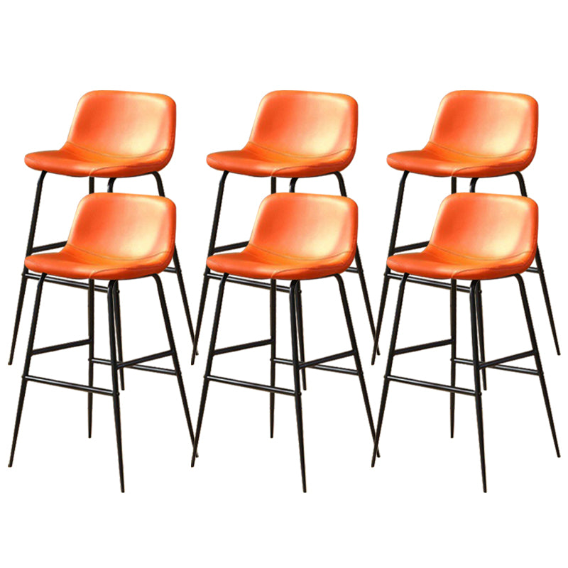 Kunstleder -Esshocker Industrial Barhocker mit schwarzer Metallbasis