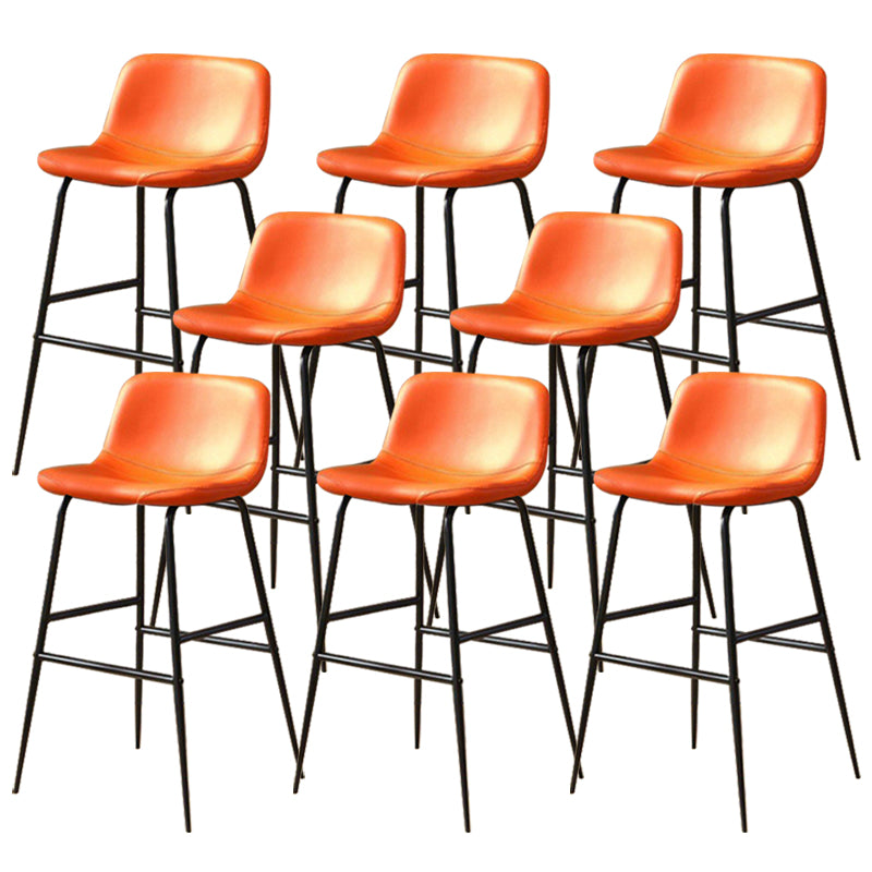 Kunstleder -Esshocker Industrial Barhocker mit schwarzer Metallbasis