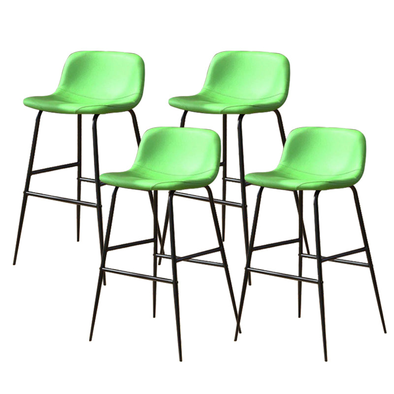 Kunstleder -Esshocker Industrial Barhocker mit schwarzer Metallbasis