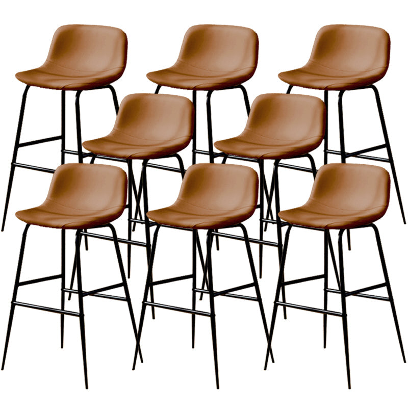 Kunstleder -Esshocker Industrial Barhocker mit schwarzer Metallbasis