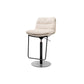 White Adjustable Height Bar Stools Industrial Faux Leather Stools
