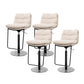 White Adjustable Height Bar Stools Industrial Faux Leather Stools