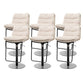 White Adjustable Height Bar Stools Industrial Faux Leather Stools
