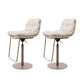 White Adjustable Height Bar Stools Industrial Faux Leather Stools