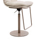 White Adjustable Height Bar Stools Industrial Faux Leather Stools
