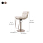 White Adjustable Height Bar Stools Industrial Faux Leather Stools