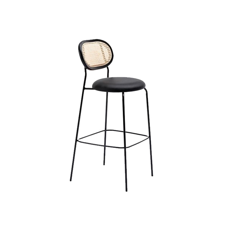 Taburetes de comedor con respaldo bajo Taburetes de bar sin brazos contemporáneos con base de metal