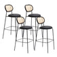 Taburetes de comedor con respaldo bajo Taburetes de bar sin brazos contemporáneos con base de metal