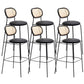 Taburetes de comedor con respaldo bajo Taburetes de bar sin brazos contemporáneos con base de metal