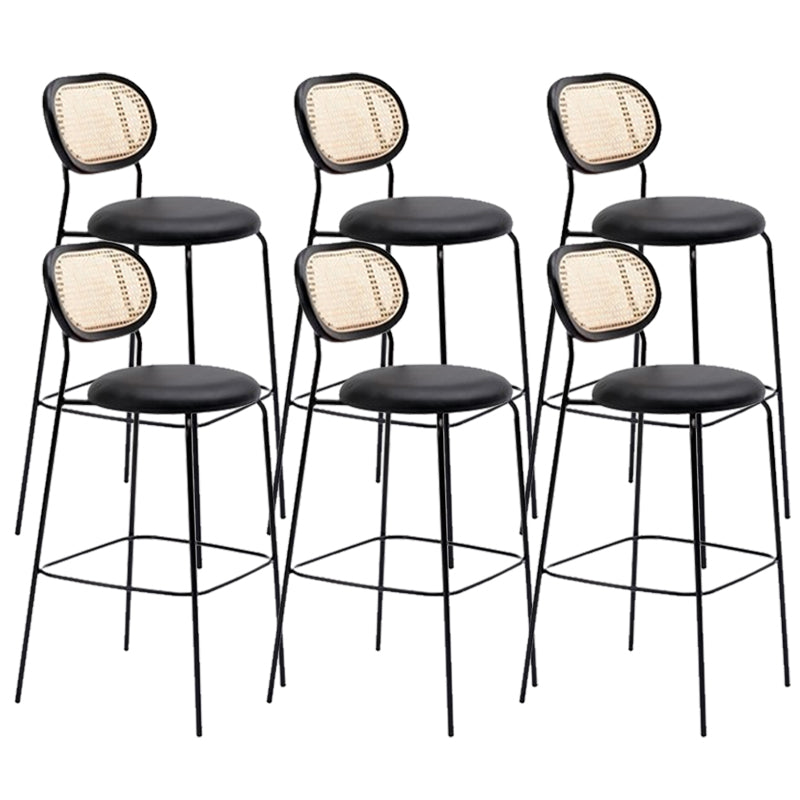 Taburetes de comedor con respaldo bajo Taburetes de bar sin brazos contemporáneos con base de metal