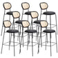 Taburetes de comedor con respaldo bajo Taburetes de bar sin brazos contemporáneos con base de metal