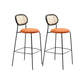 Taburetes de comedor con respaldo bajo Taburetes de bar sin brazos contemporáneos con base de metal